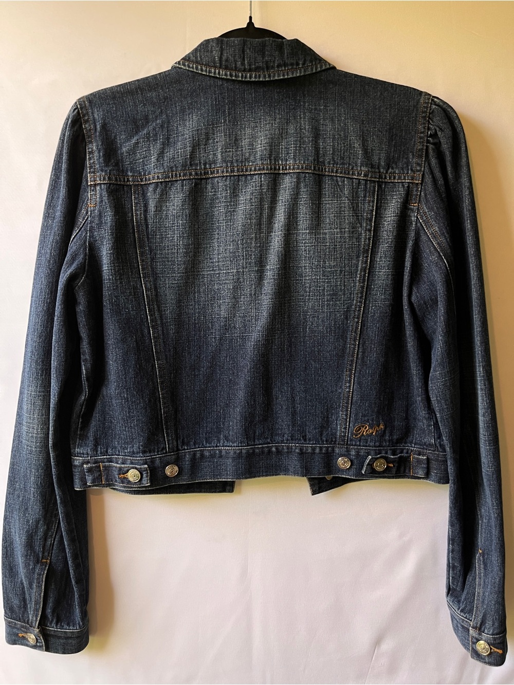 Ralph Lauren Women's Cropped Denim Trucker Jacket Puff Sleeve - Picture 3 of 5